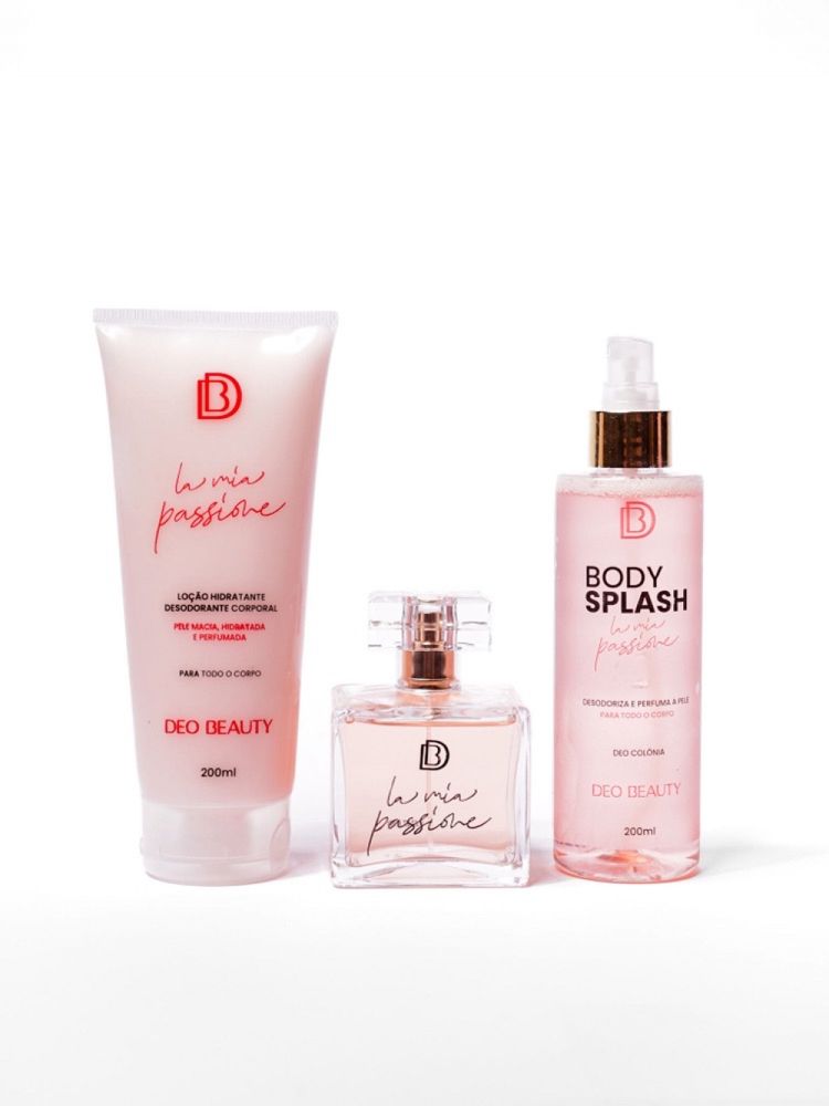 Kit Completo LA MIA PASSIONE - (Perfume 100 ml + Hidratante 200 ml + Body Splash 200 ml)